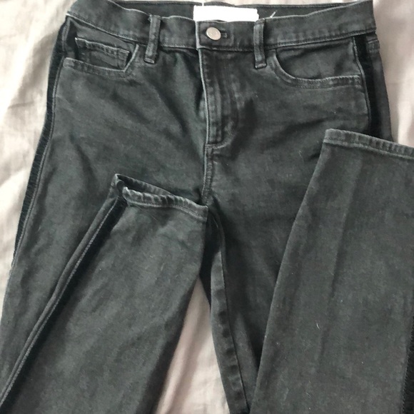GAP Denim - Gap black denim jeans w/velvet strip